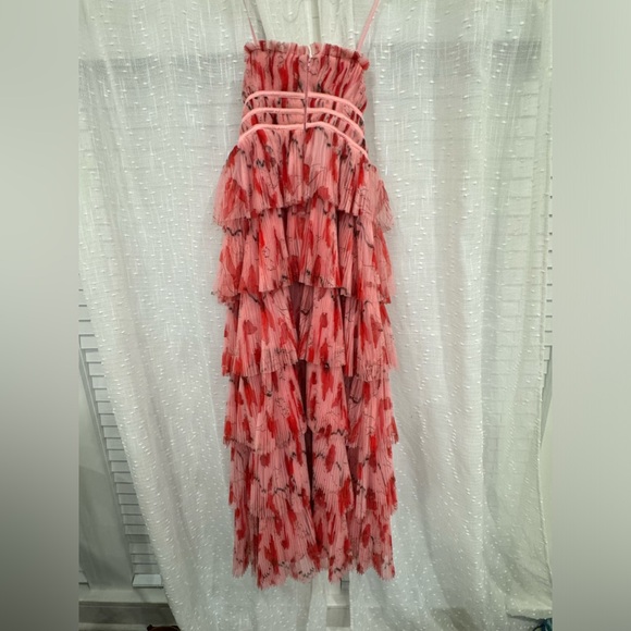 Hutch Anthropologie Monaco Strapless Ruffle Tiered Plissé Gown Size 10 - Picture 9 of 9